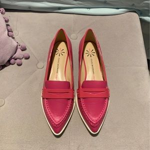 Pink leather loafers